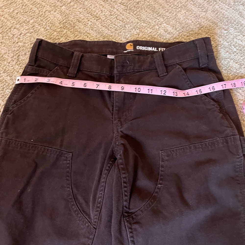 Carhartt Original fit Brown.  Not faded.  Pics look faded. Worn 1x